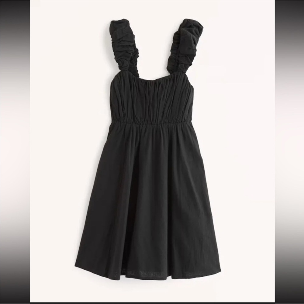 A&F Puff Strap Babydoll Black Dress NWT Small Petite